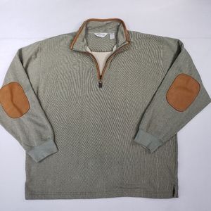 Orvis Mens XXL Leather Orvis Elbow Patch 1/4 Zip